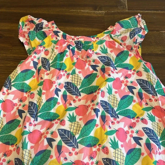 Gap Baby Girl Dress Cotton Fruits Fun Tropical 12-18 months Strawberry Pineapple - Picture 3 of 7